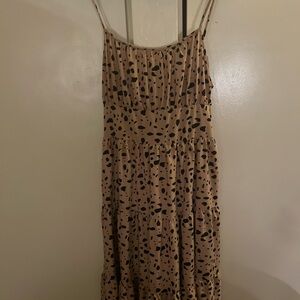 Tan and black speckled dress
